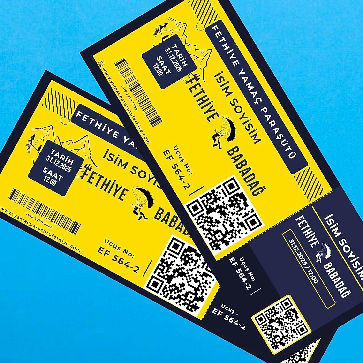 2 kişilik fethiye tandem yamaç paraşütü bileti